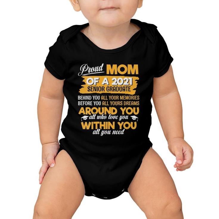 Womens Proud Mom Of A 2021 Senior Graduate Mommy Mother V-Neck Baby Onesie