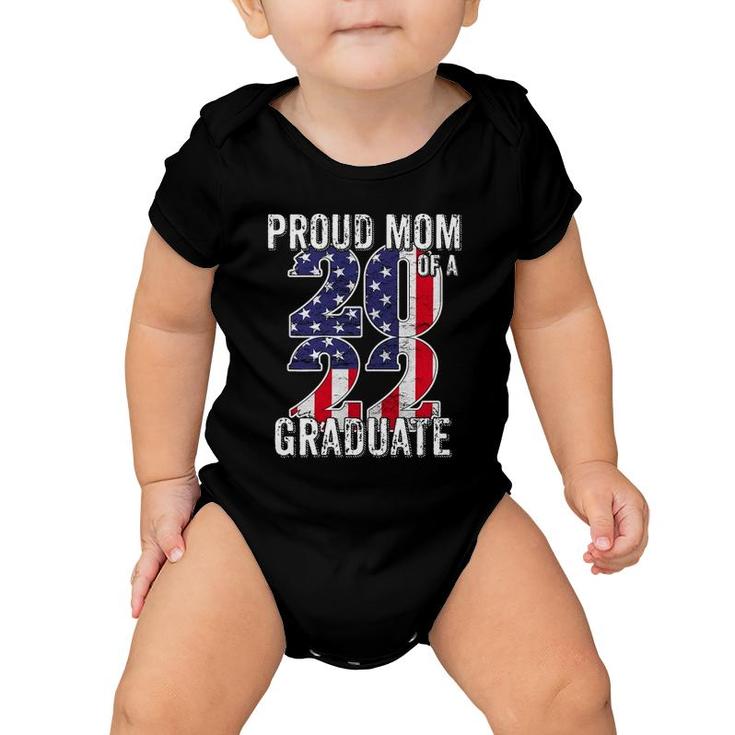 Womens Proud Mom Of Class Of 2022 Graduate American Flag Senior Baby Onesie