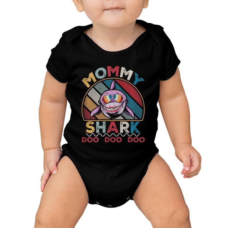 Womens Vintage Mommy Sharkgift For Womens Mama Mother Baby Onesie