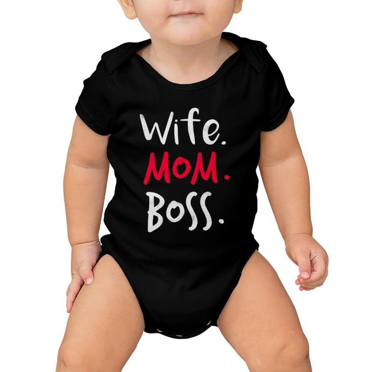 Womens Wife Mom Boss Cool Mother's Day For Moms Baby Onesie