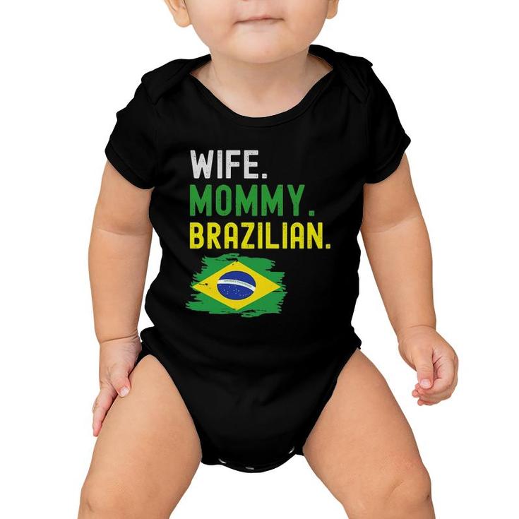 Womens Wife Mommy Brazilian Brazil Flag Mom Mother's Day Baby Onesie