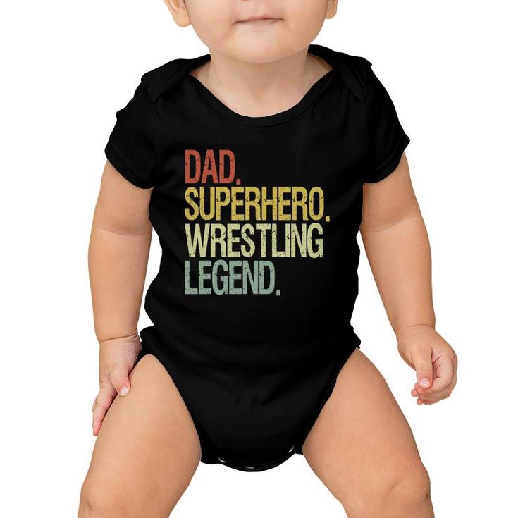 Wrestling Dad Superhero Wrestling Legend Baby Onesie