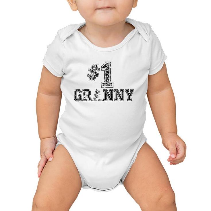1 Granny - Number One Sports Mother's Day Gift Baby Onesie