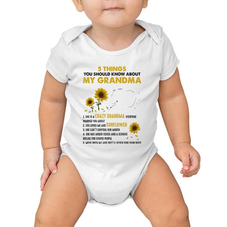5 Things You Should Know About My Grandma Mother Day Gift Baby Onesie