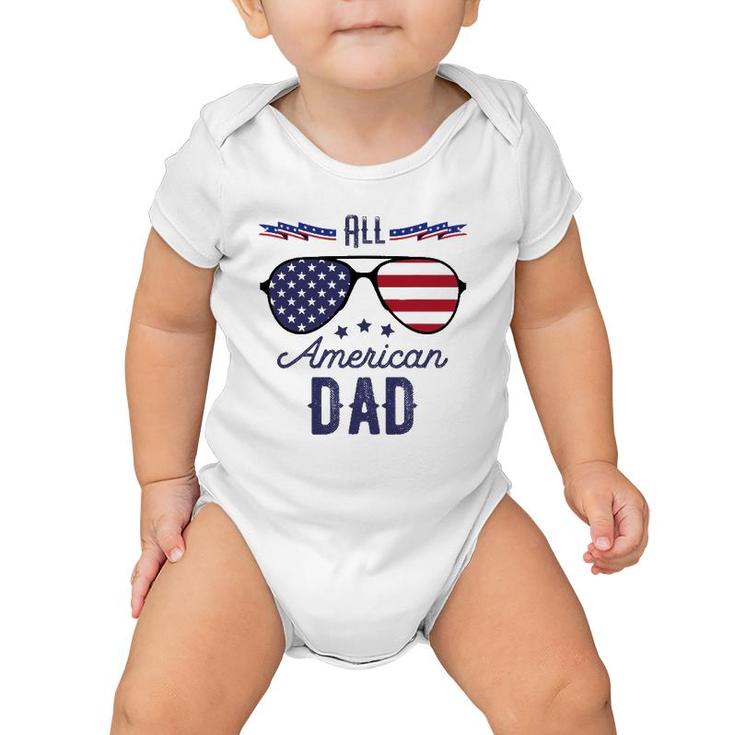 All American Dad 4Th Of July Sunglasses Baby Onesie