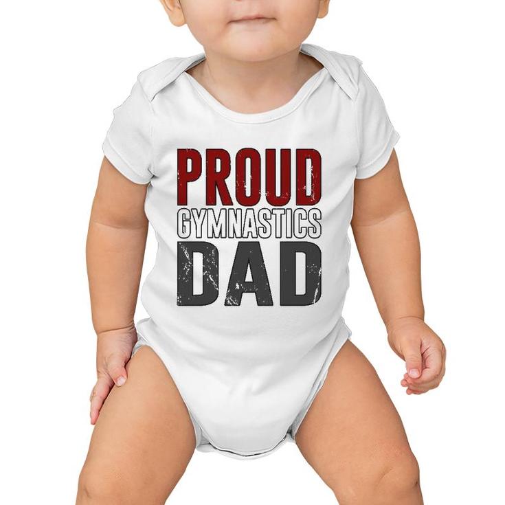 Awesome Distressed Proud Gymnastics Dad Baby Onesie