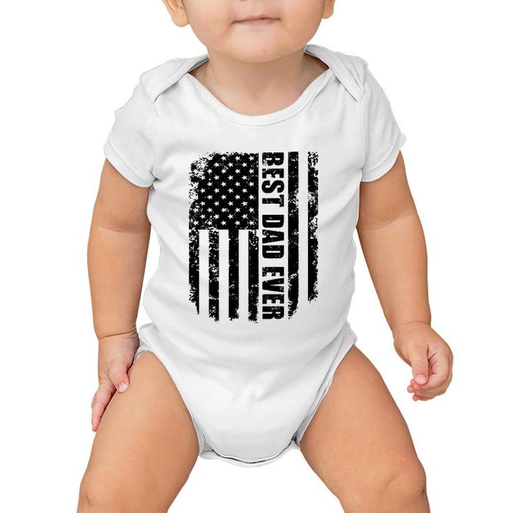 Best Dad Ever Vintage American Flag Father's Day Gift Baby Onesie