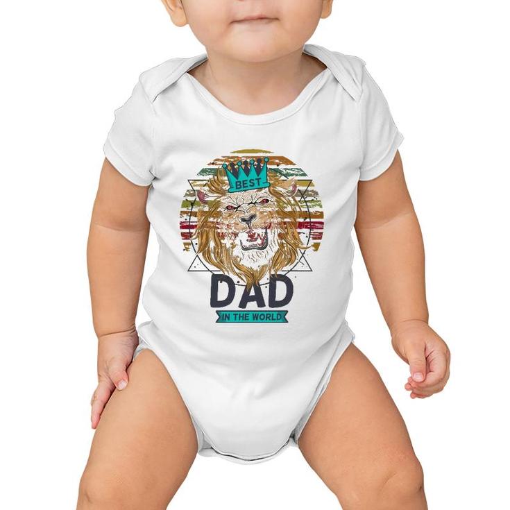 Best Dad In The World Lion Daddy For Father's Day Gift Baby Onesie