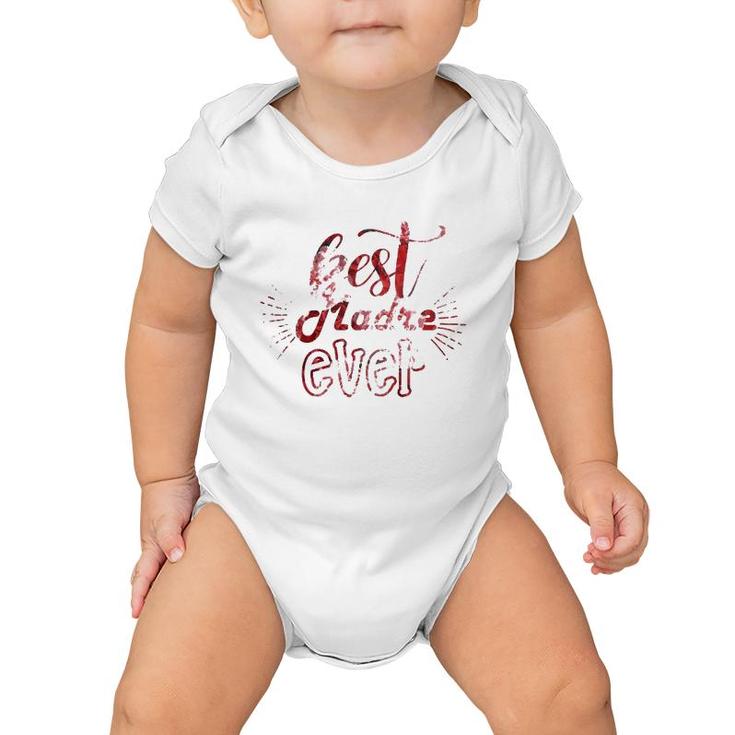 Best Madre Ever Mother's Day Pink Carnation Vesion Baby Onesie