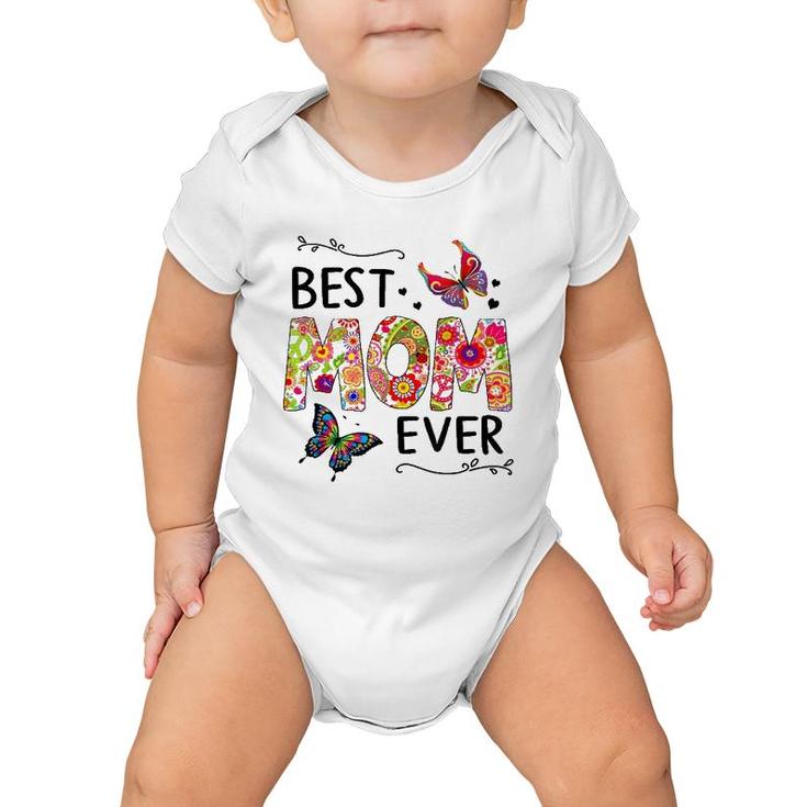 Best Mom Ever Colored Patterns Mother's Day Mama Baby Onesie