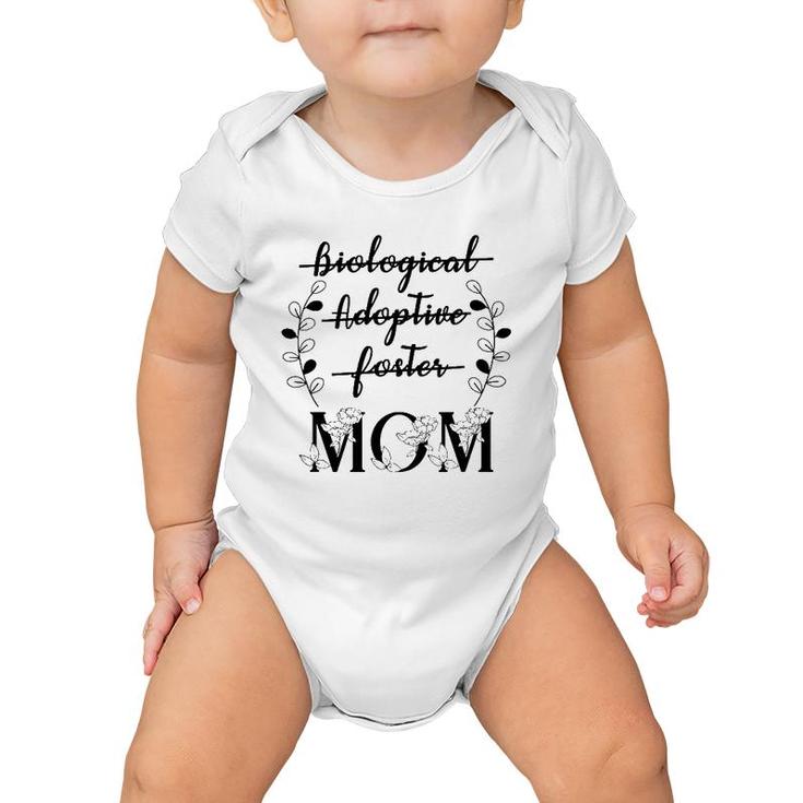 Biological Adoptive Foster Mom Floral Mother's Day Adoption Baby Onesie