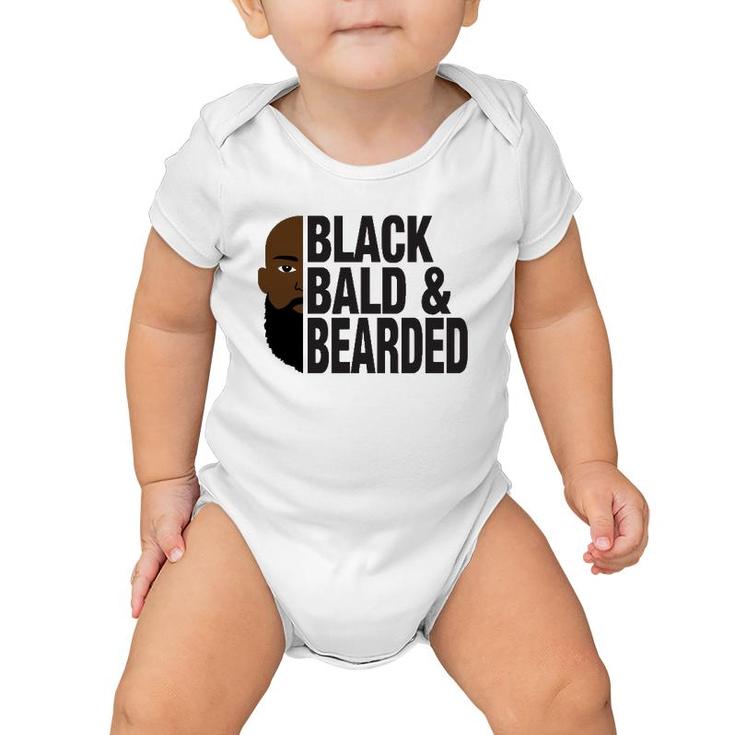 Black Bald And Bearded Face Funny Father's Day Baby Onesie