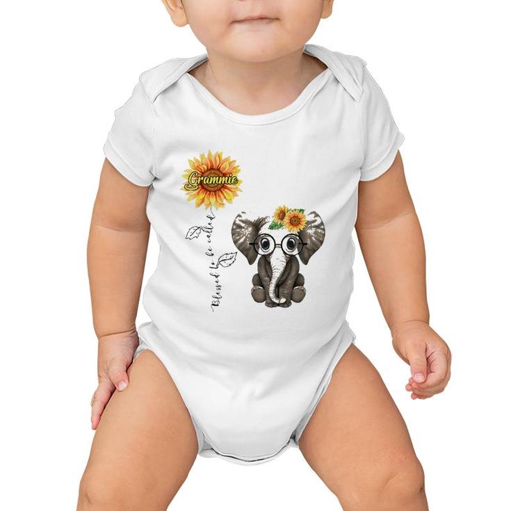 Blessed To Be Called Grammie Hippie Elephant Mother's Day Baby Onesie