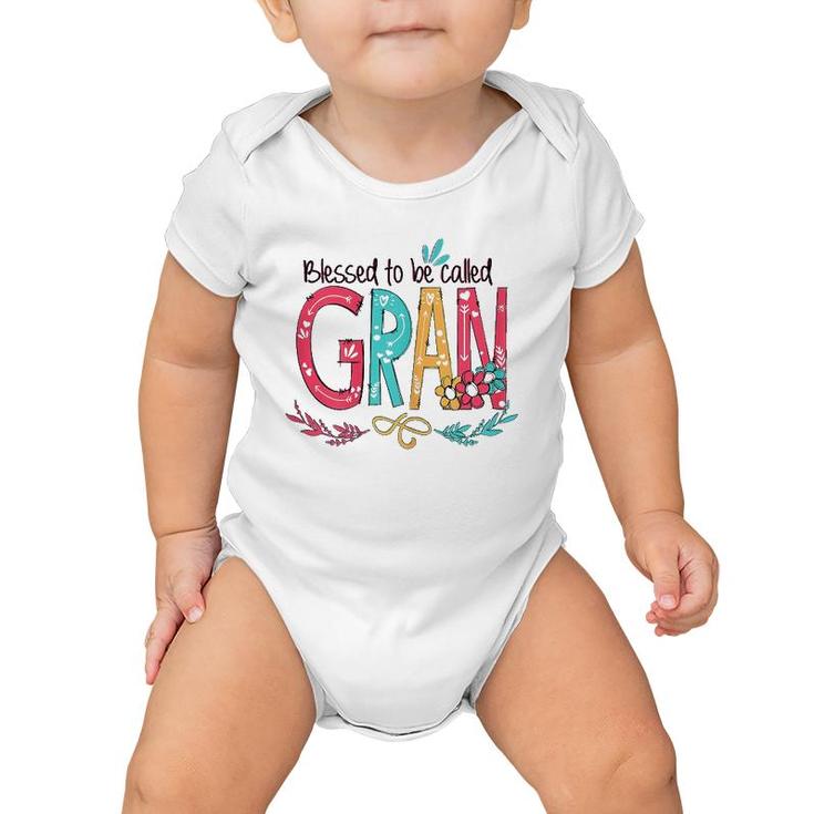 Blessed To Be Called Gran Colorful Mother's Day Gift Baby Onesie