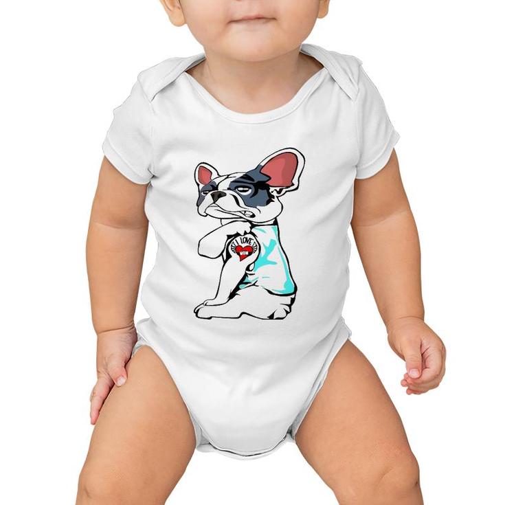 Boston Terrier I Love Mom Tattoo Mother's Day Gifts Women Baby Onesie
