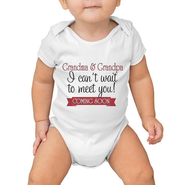 Cant Wait To Meet Grandparents Baby Onesie