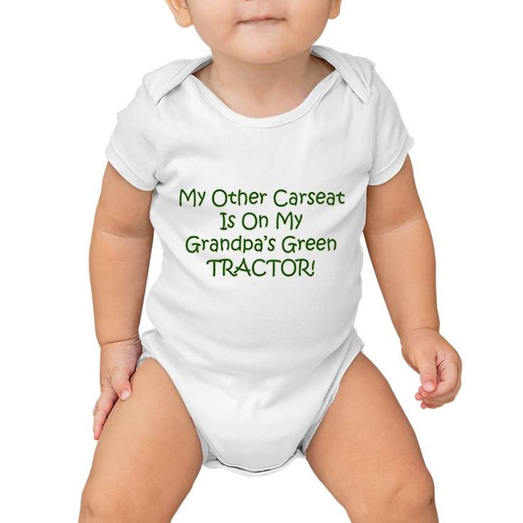 Carseat Grandpas Green Tractor Baby Baby Onesie