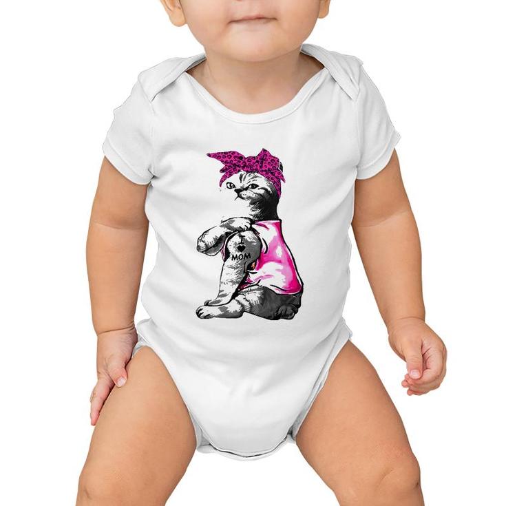 Cat Lover Funny Cat I Love Mom Tattoo Gifts Baby Onesie