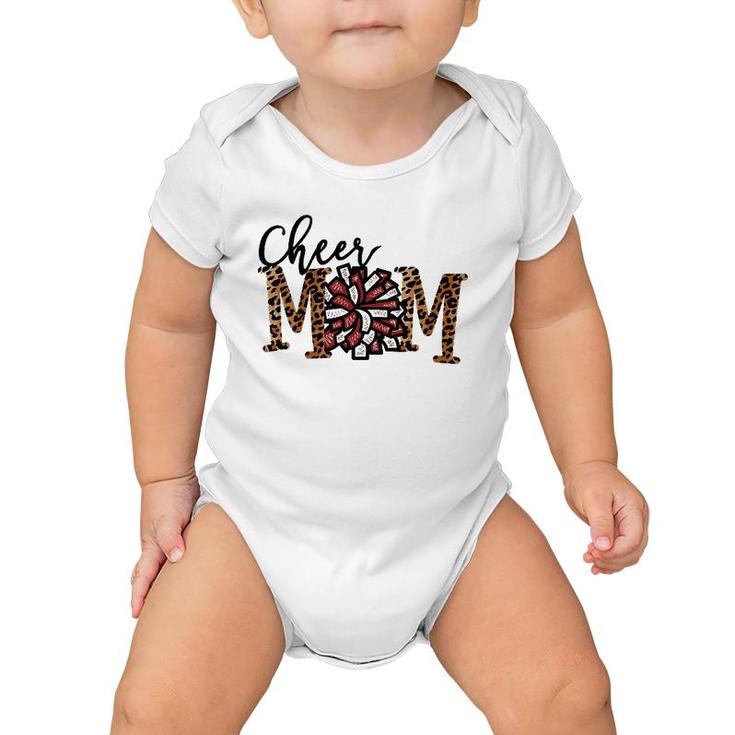 Cheer Mom Cheerleader Mother's Day Leopard Print Baby Onesie