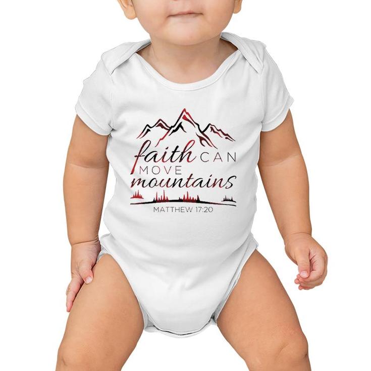 Christian Verse Gifts Women Mom Wife Faith Can Move Plaid  Baby Onesie
