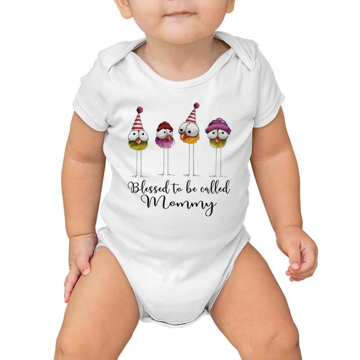 Cute Blessed To Be Called  Mommy White Baby Onesie
