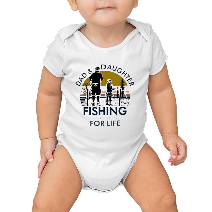 Dad And Daughter Fishing Partners For Life Vintage Baby Onesie