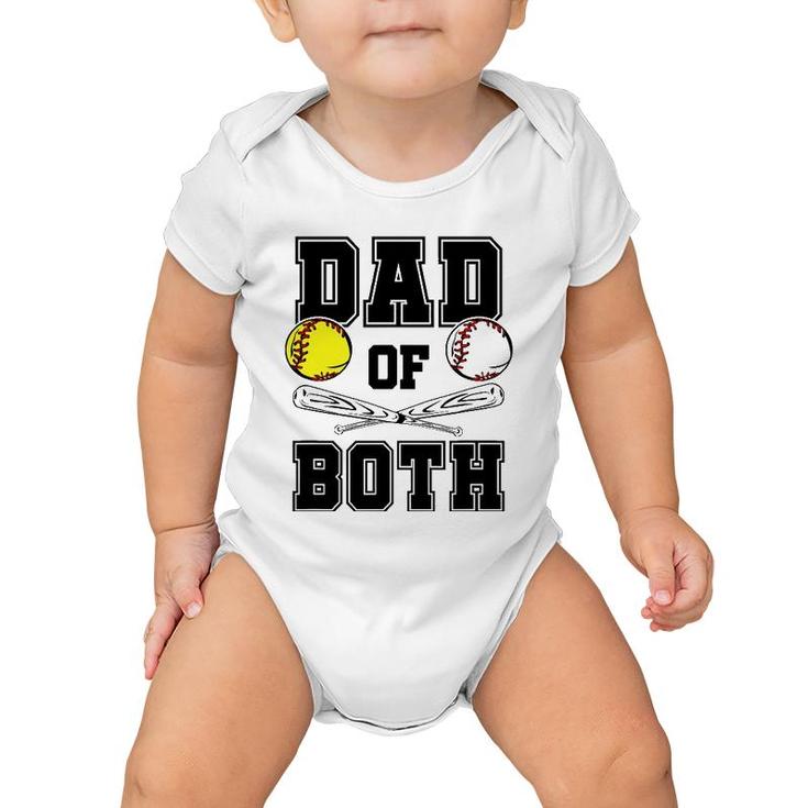 Dad Of Both Dad Of Ballers Funny Baseball Softball Baby Onesie