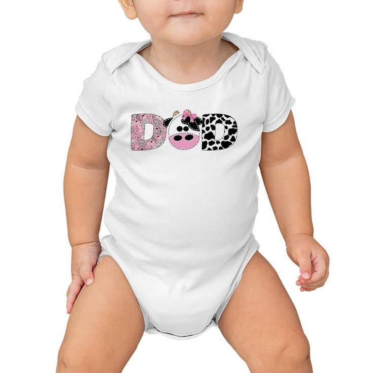 Dad Of The Birthday For Girl Cow Farm Birthday Cow Daddy 1St Baby Onesie