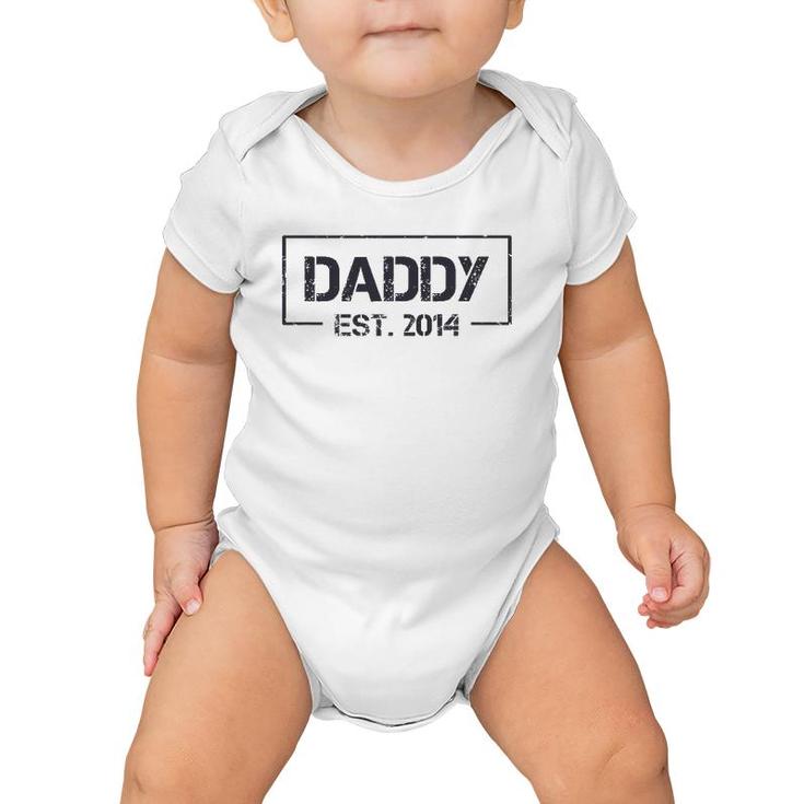 Daddy Est 2014 7Th Year As Dad Father's Day Baby Onesie
