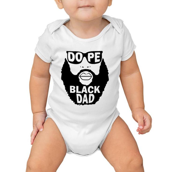 Dope Black Dad Beared Man Father's Day Baby Onesie