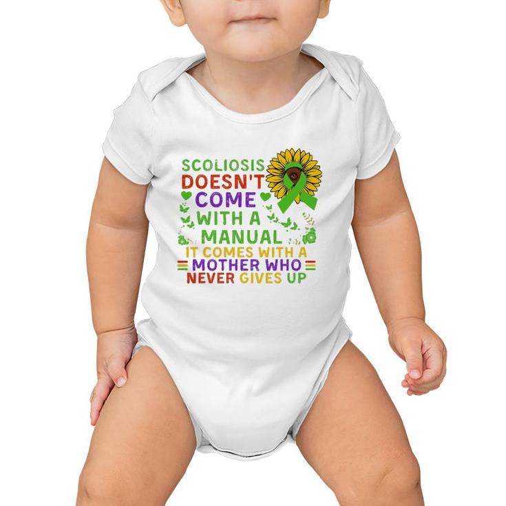 Funny Scoliosis Mother Quote Sunflower With Butterflies Baby Onesie
