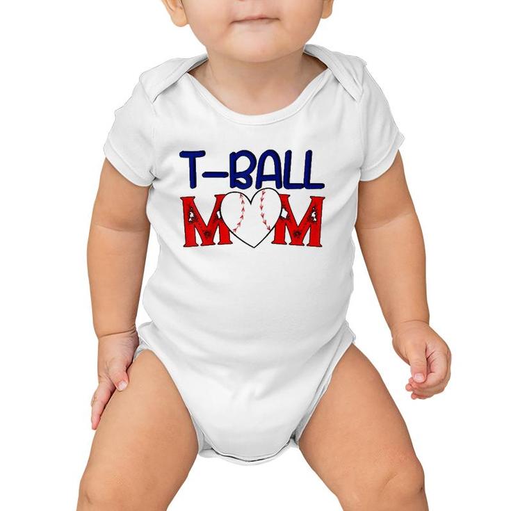 Funnyball Mom Mother's Day Teeball Mom Game Fan Raglan Baseball Tee Baby Onesie