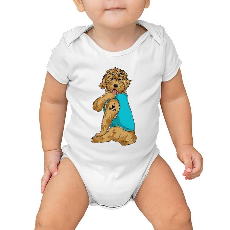 Goldendoodle I Love Mom Tattoo Apparel Dog Mom Gifts Womens Baby Onesie