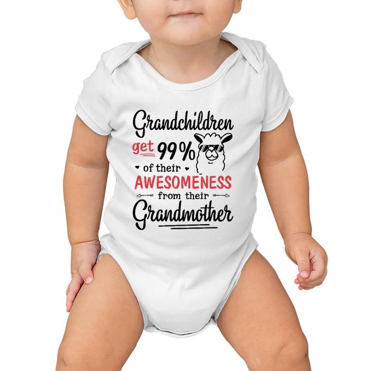Grandchildren Get 99 Of Their Awesomeness From Their Grandmother Llama Version Baby Onesie