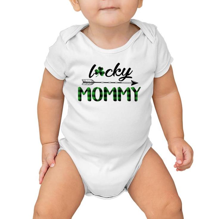 Green Plaid Lucky  Mommy Baby Onesie