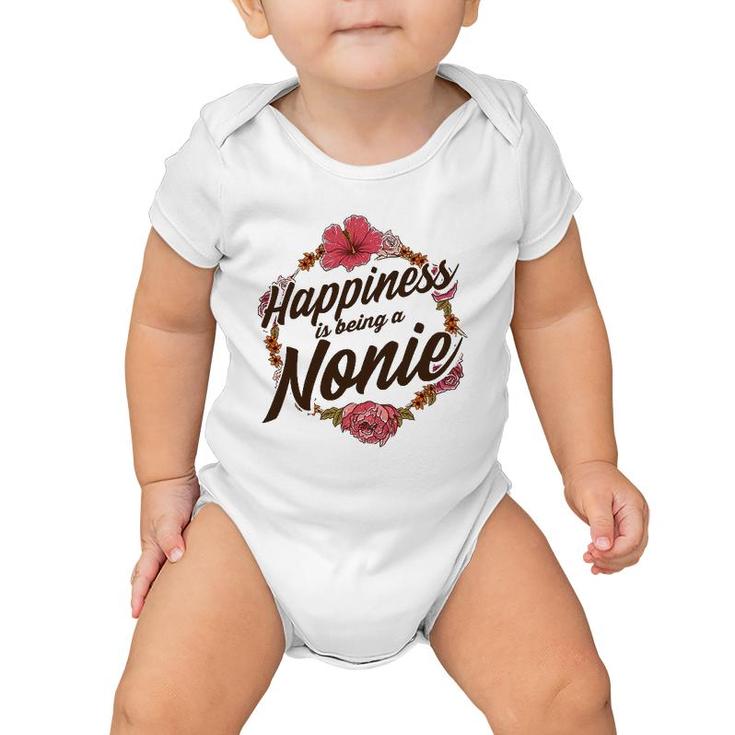 Happiness Is Being A Nonie Cute Floral Mother's Day Gift Baby Onesie