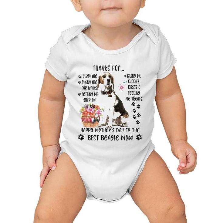 Happy Mother's Day 2021 Beagle Mom Dog Lover Baby Onesie