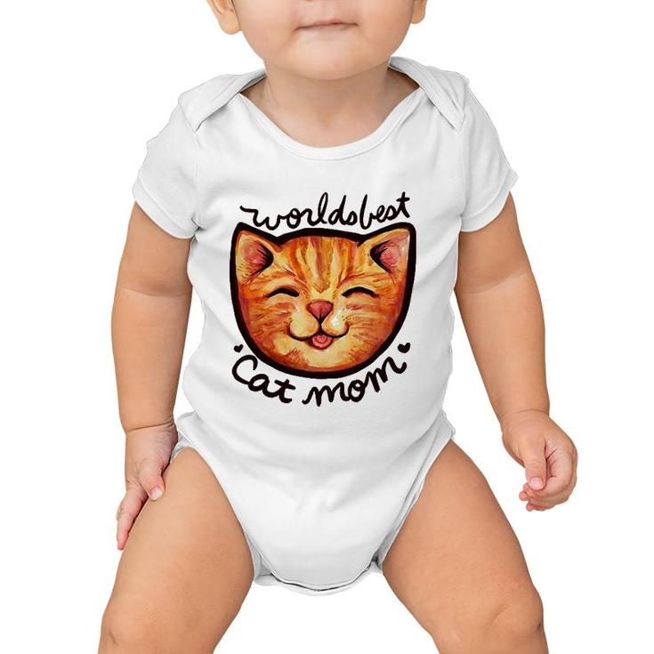 Happy Orange Tabby Cat Mom Baby Onesie