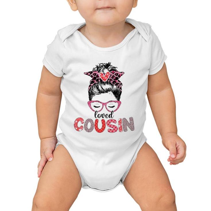 Hearts Leopard Messy Bun Cousin Xmas Valentines Mothers Day Baby Onesie