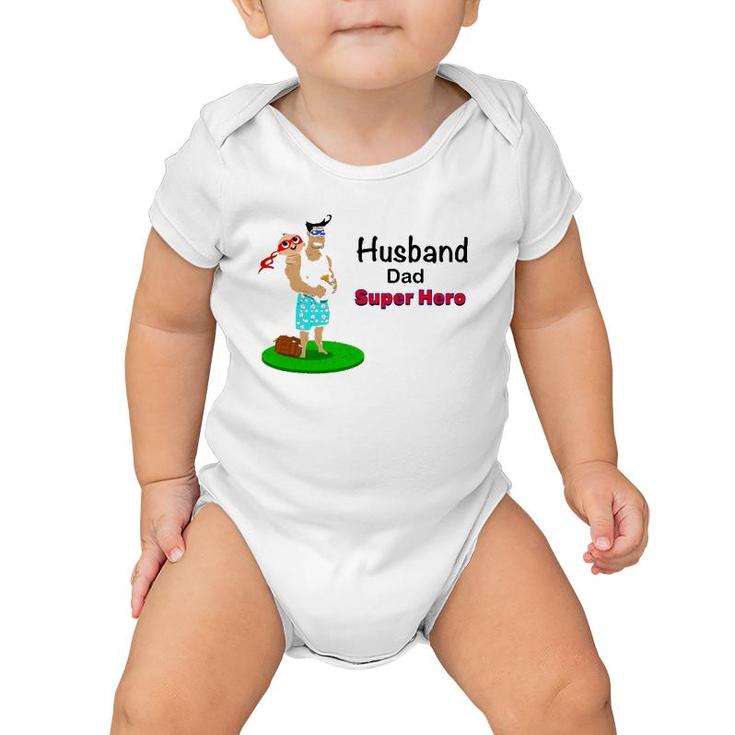 Husband Dad Super Hero Baby Onesie