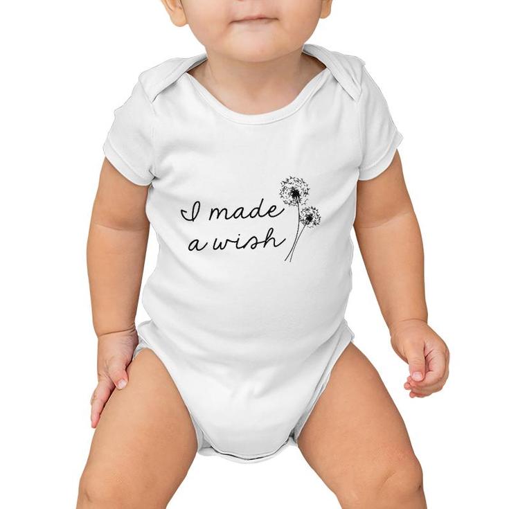 I Made A Wish First Time Mother's Day Dandelion Vintage Baby Onesie