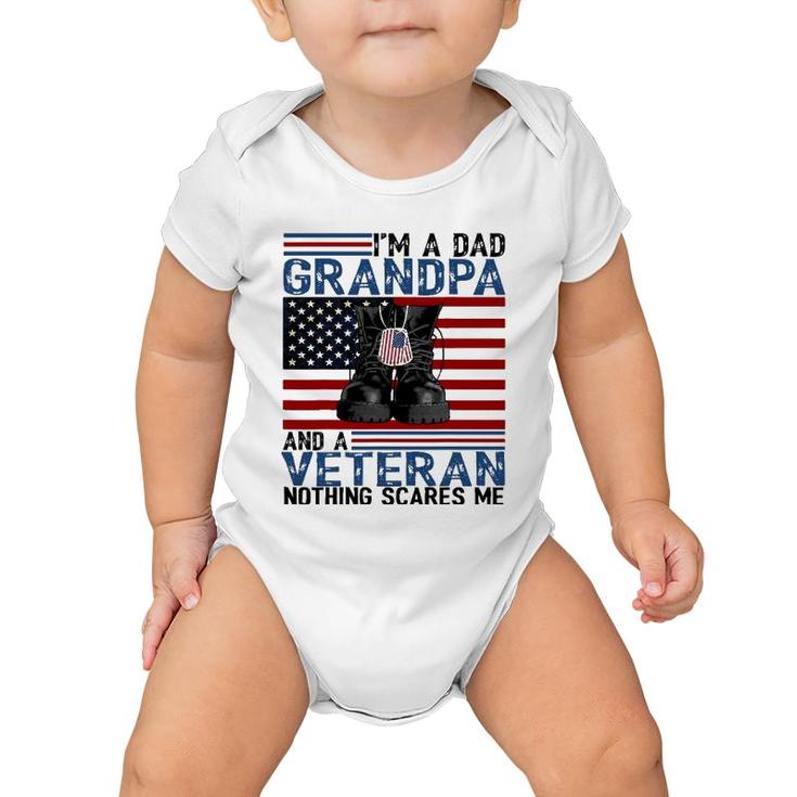 I'm A Dad Grandpa And A Veteran  Flag Usa Father's Day Baby Onesie