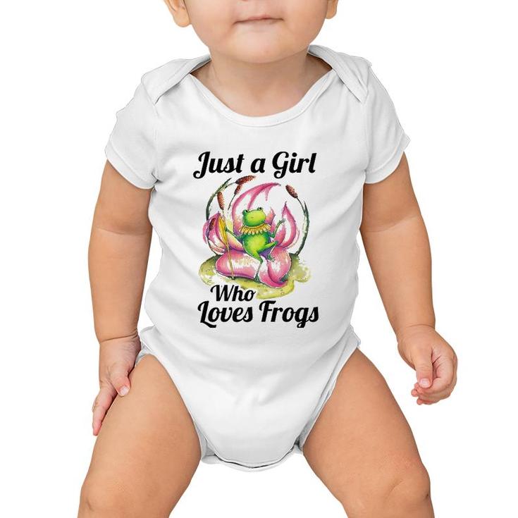 Just A Girl Who Loves Frogs Women And Moms Cute Gift Baby Onesie