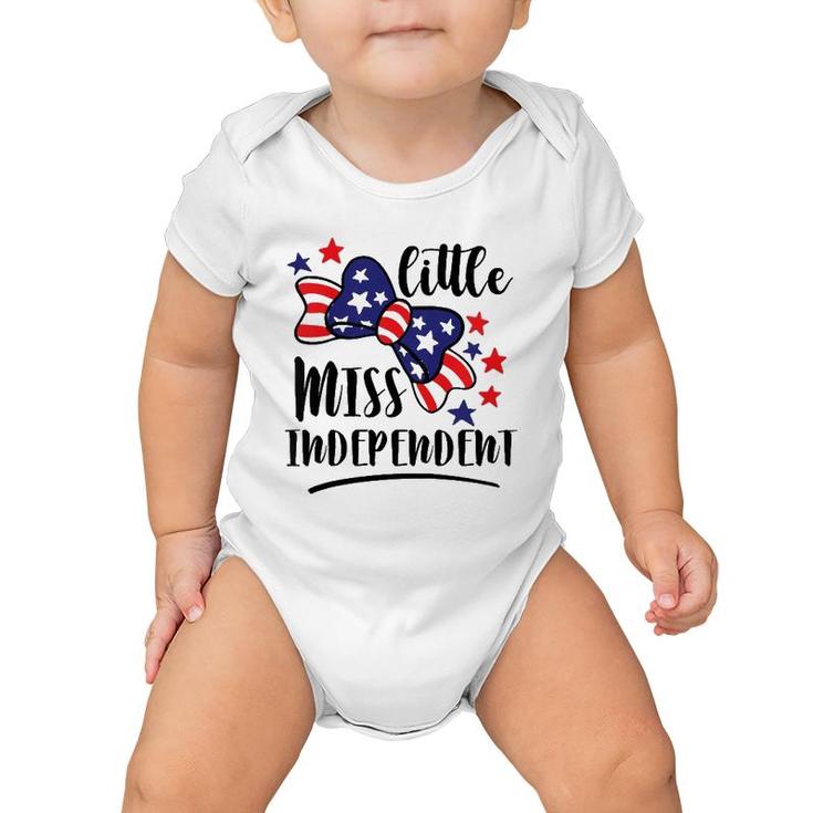 Kids Lil’ Miss Independent Patriot 4Th Of July Independence Day Baby Onesie