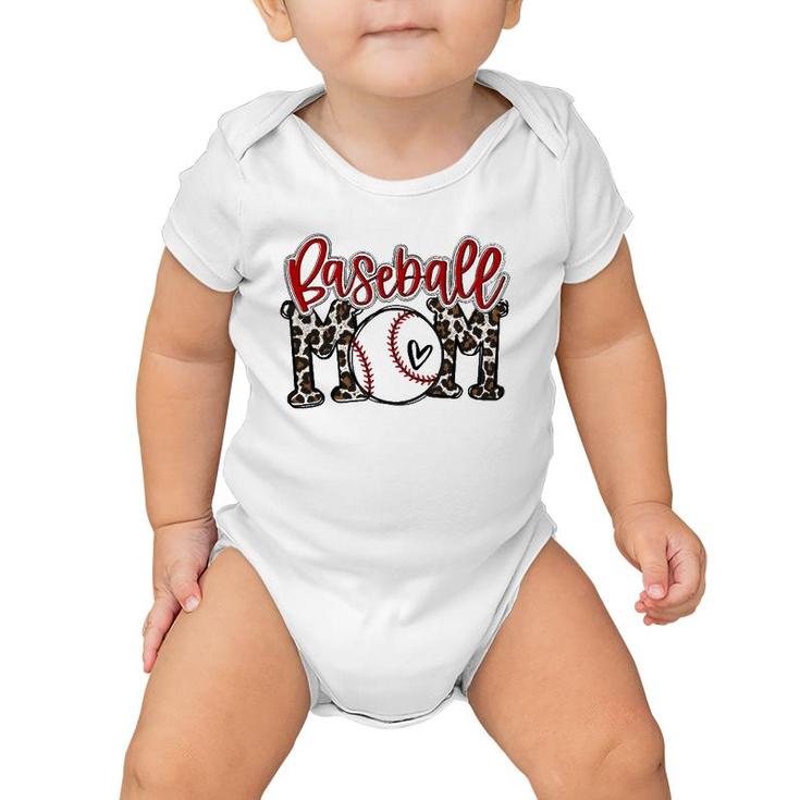 Leopard Baseball Mom Game Day Vibesball Mom Mother's Day Baby Onesie