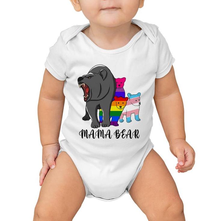 Mama Bear Lgbt Gay Trans Pride Support Lgbtq Parade Baby Onesie