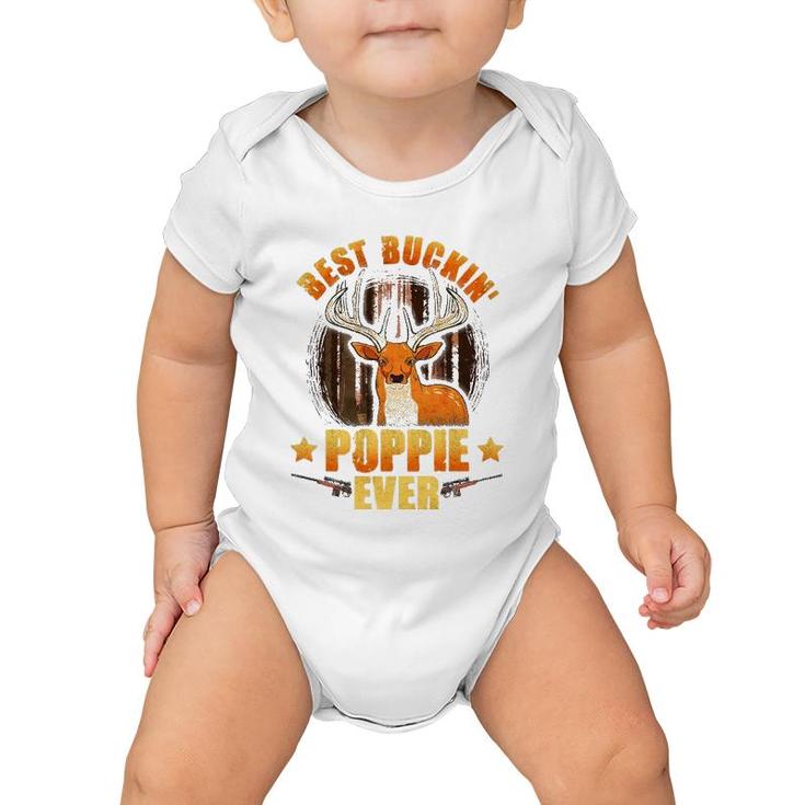 Mens Best Buckin' Poppie Ever Deer Hunting Fathers Day Gifts Baby Onesie