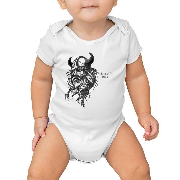 Mens Careful Boy I'm This Old For A Reason Viking Dad Baby Onesie