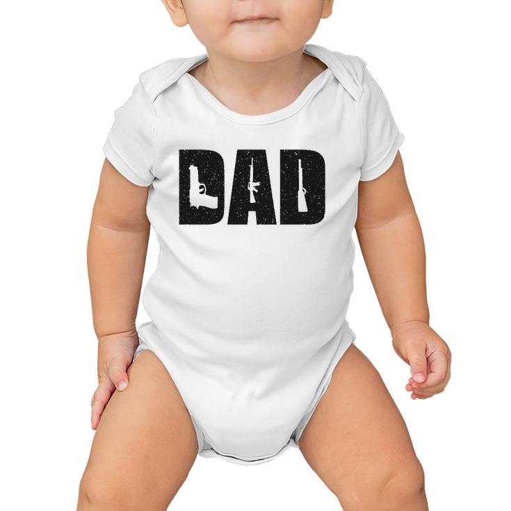 Mens Dad And Guns Collection Vintage Father's Day Baby Onesie