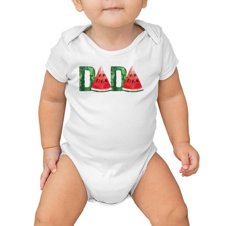 Mens Dada Watermelon Funny Summer Fruit Father's Day  For Dad Baby Onesie